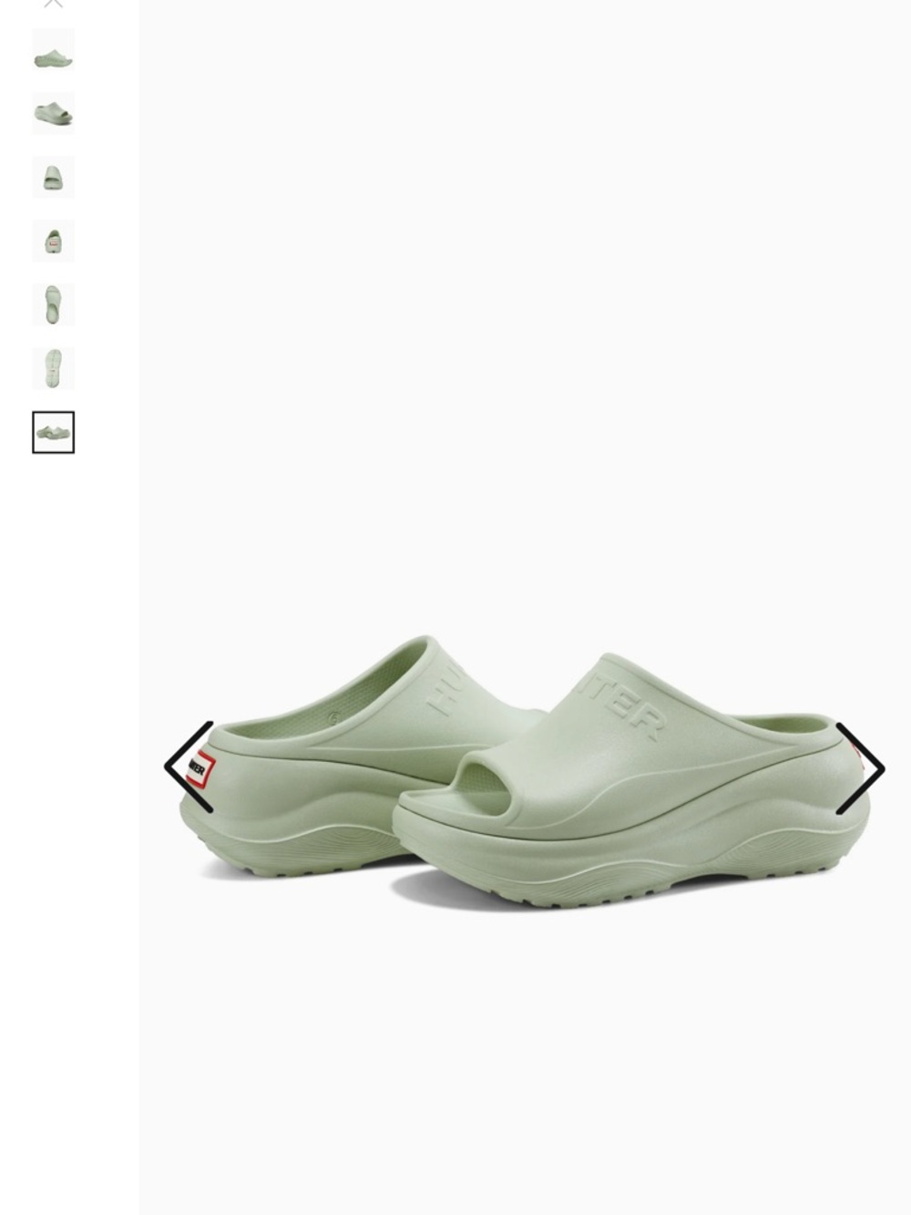 Hunter Sage Green Platform Slide Clog - Women